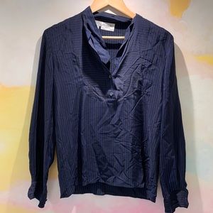 CHRISTIAN DIOR Blue Button down top